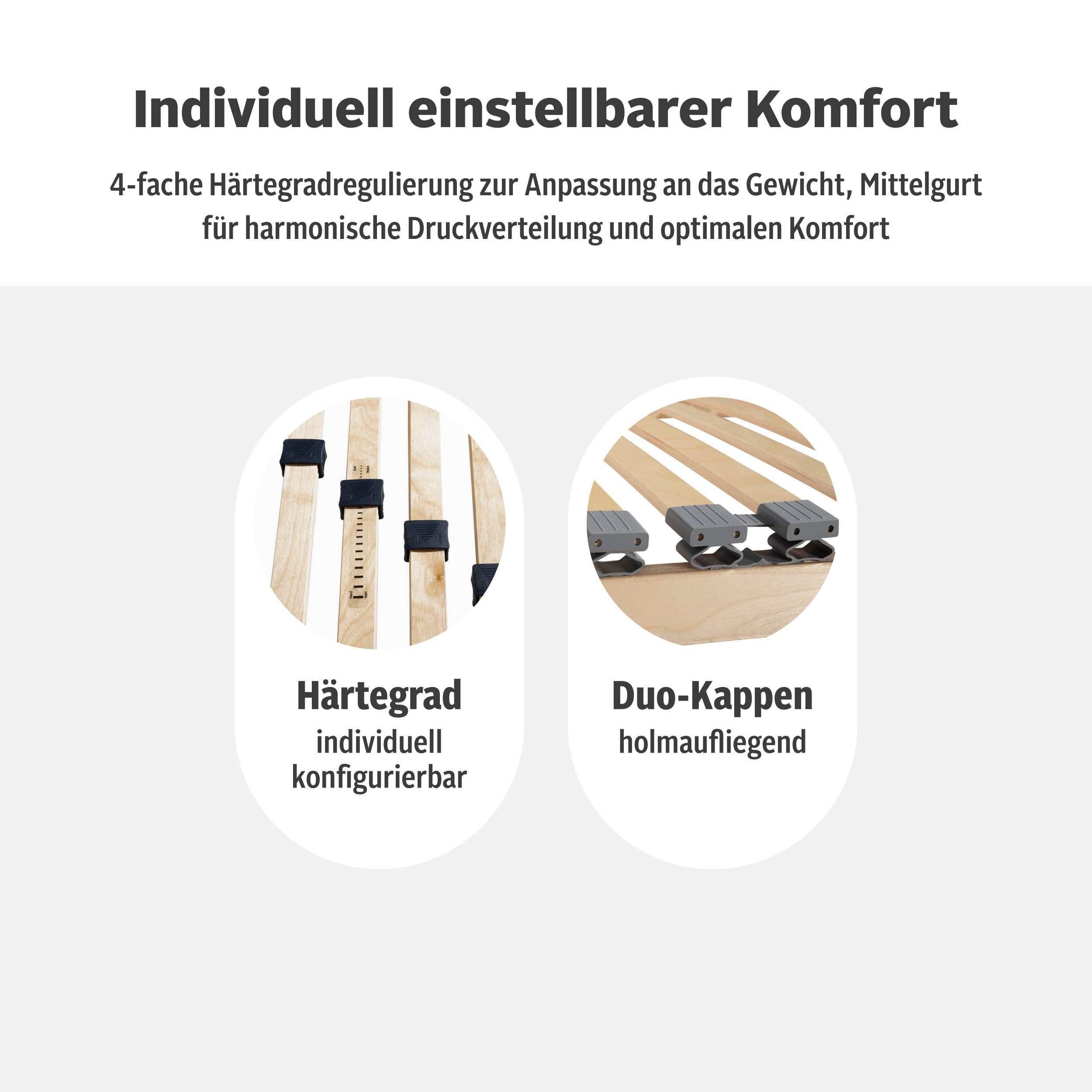 Lattenrost Randsfjord, 90x200, 140x200 cm und weiteren Größen, OTTO home, Kopfteil manuell verstellbar, Fußteil nicht verstellbar, Lattenrost für alle Matratzen – Bild 4 von 5