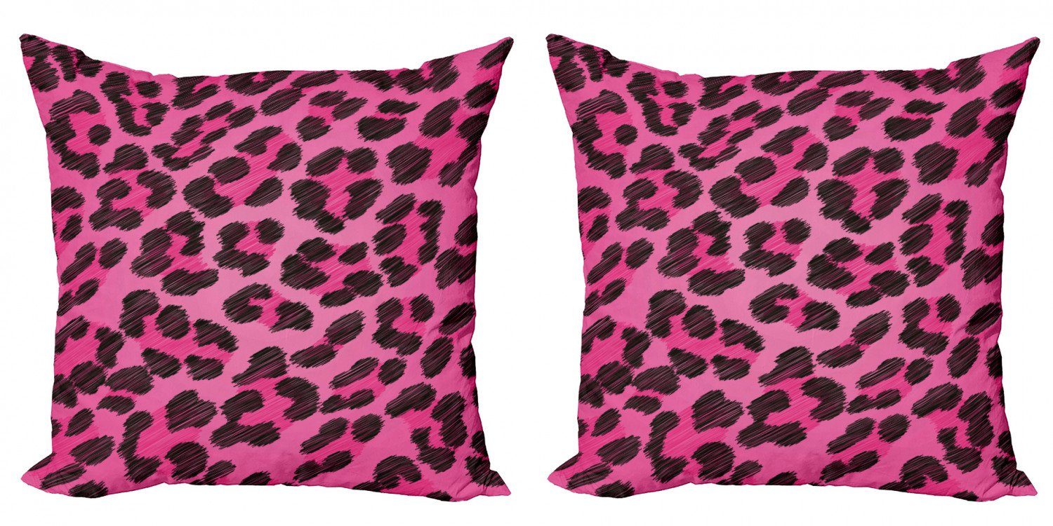 Kissenbezüge Modern Accent Doppelseitiger Digitaldruck, Abakuhaus (2 Stück), Teen Zimmer Vibrant Leopard-Haut