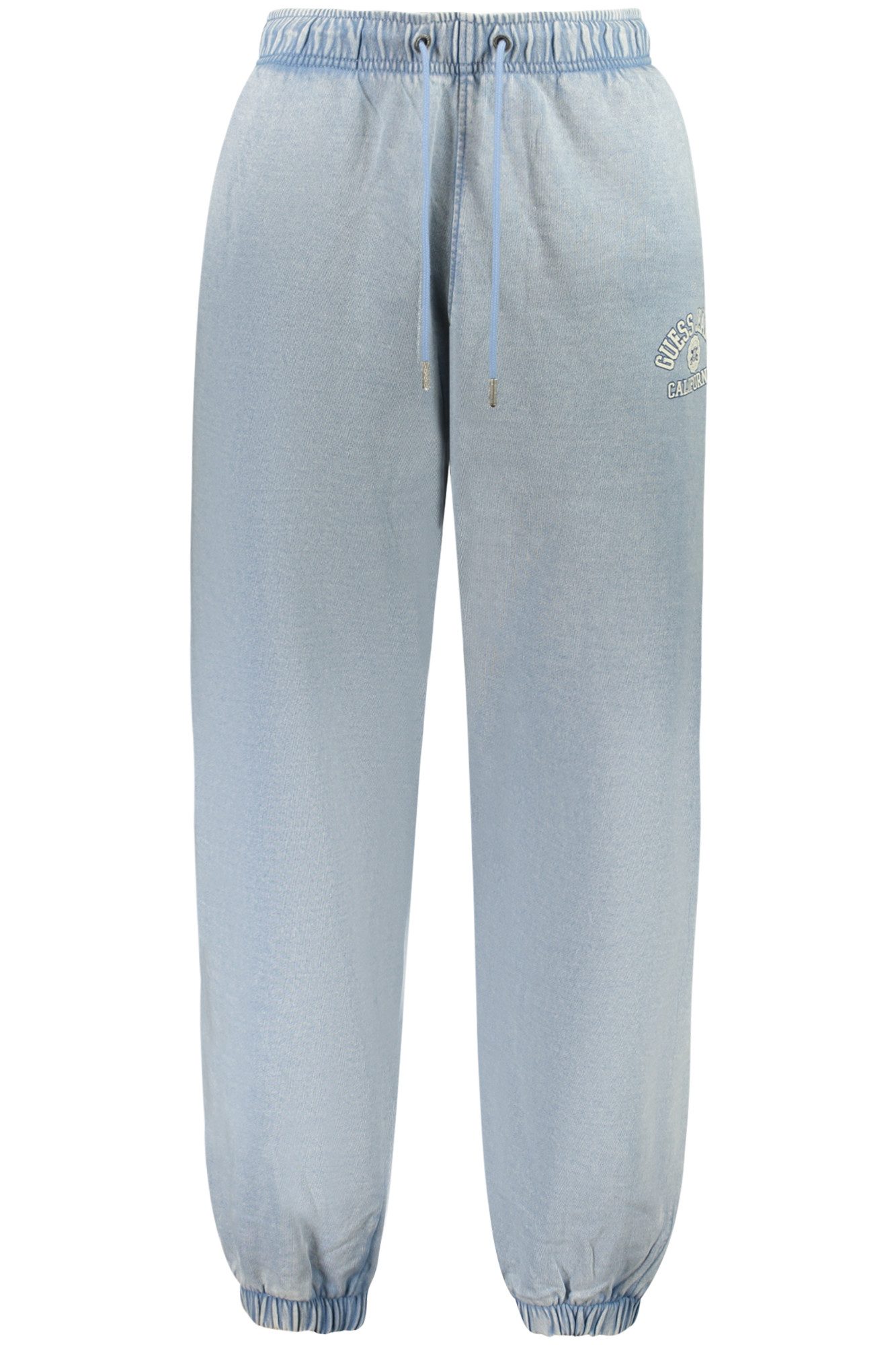 GUESS JEANS 5-Pocket-Hose Herren Sporthose Blau: Gefüttert, Kordelzug, Used-Look, 3 Taschen