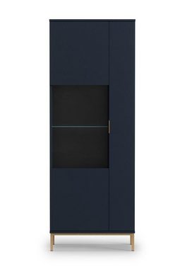 Beautysofa Vitrine Pula (Schrank im modernes Stil für Wohnzimmer, 190 cm hohe) mit Push-To-Open Tür, Standvitrine mit Glaseinlegebode
