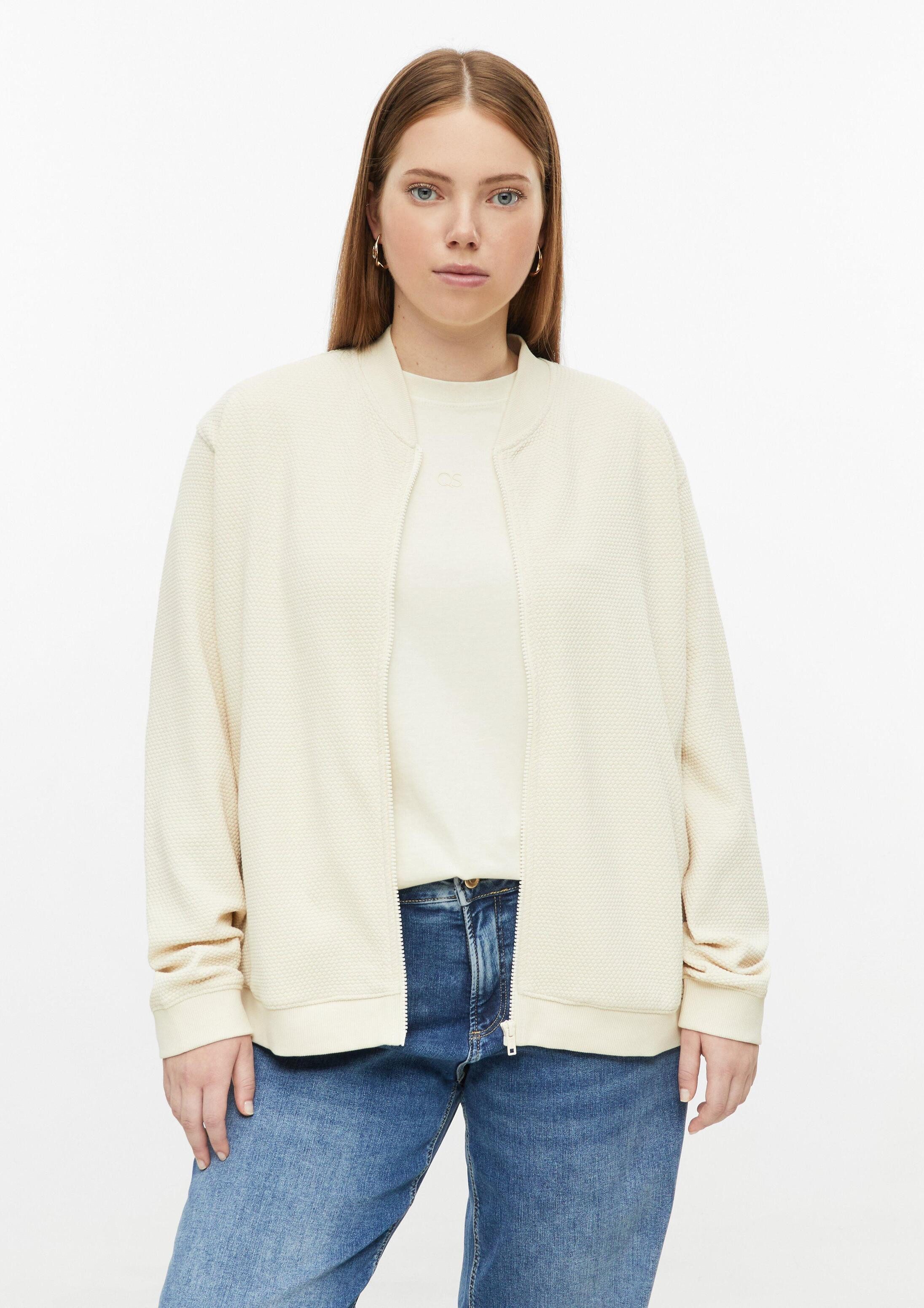 QS Sweatjacke Sweatshirt Strukturierter Sweatblouson