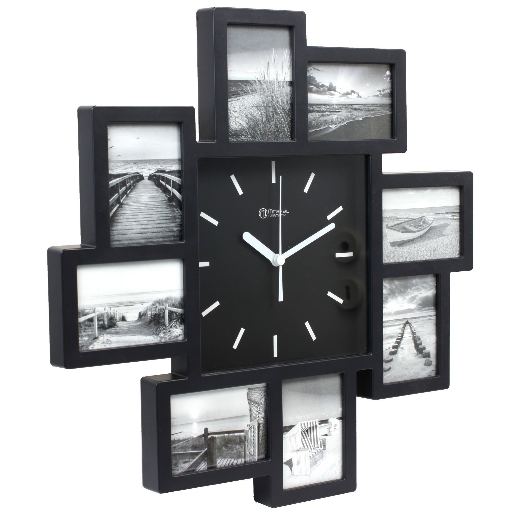Miraval Wanduhr Design Wanduhr 8 Bilderrahmen Bilderahmenwanduhr günstig online kaufen