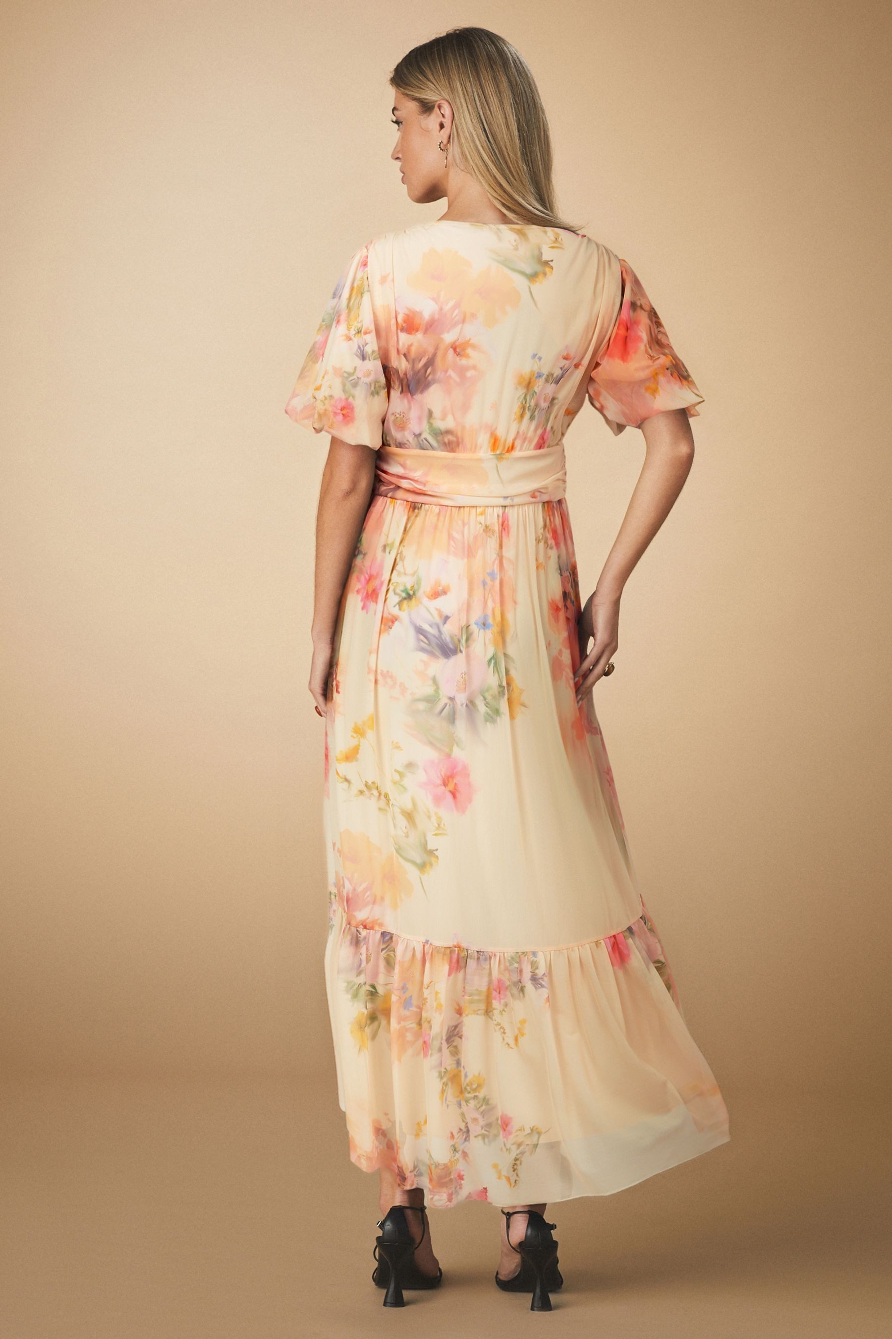 Next Midikleid Elegantes Midikleid, Puffärmeln und günstig online kaufen