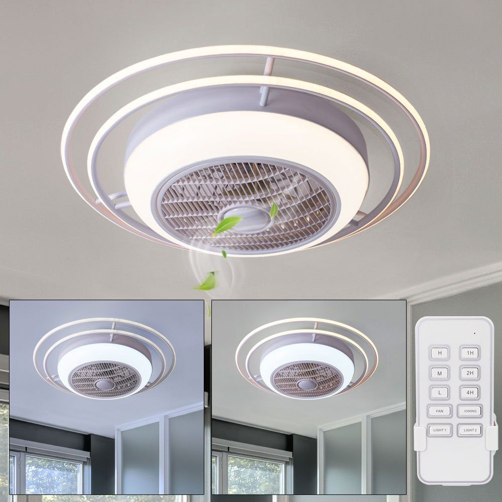 Design LED Decken Lampe Ventilator Fernbedienung Stern-Effekt Beleuchtung Timer 