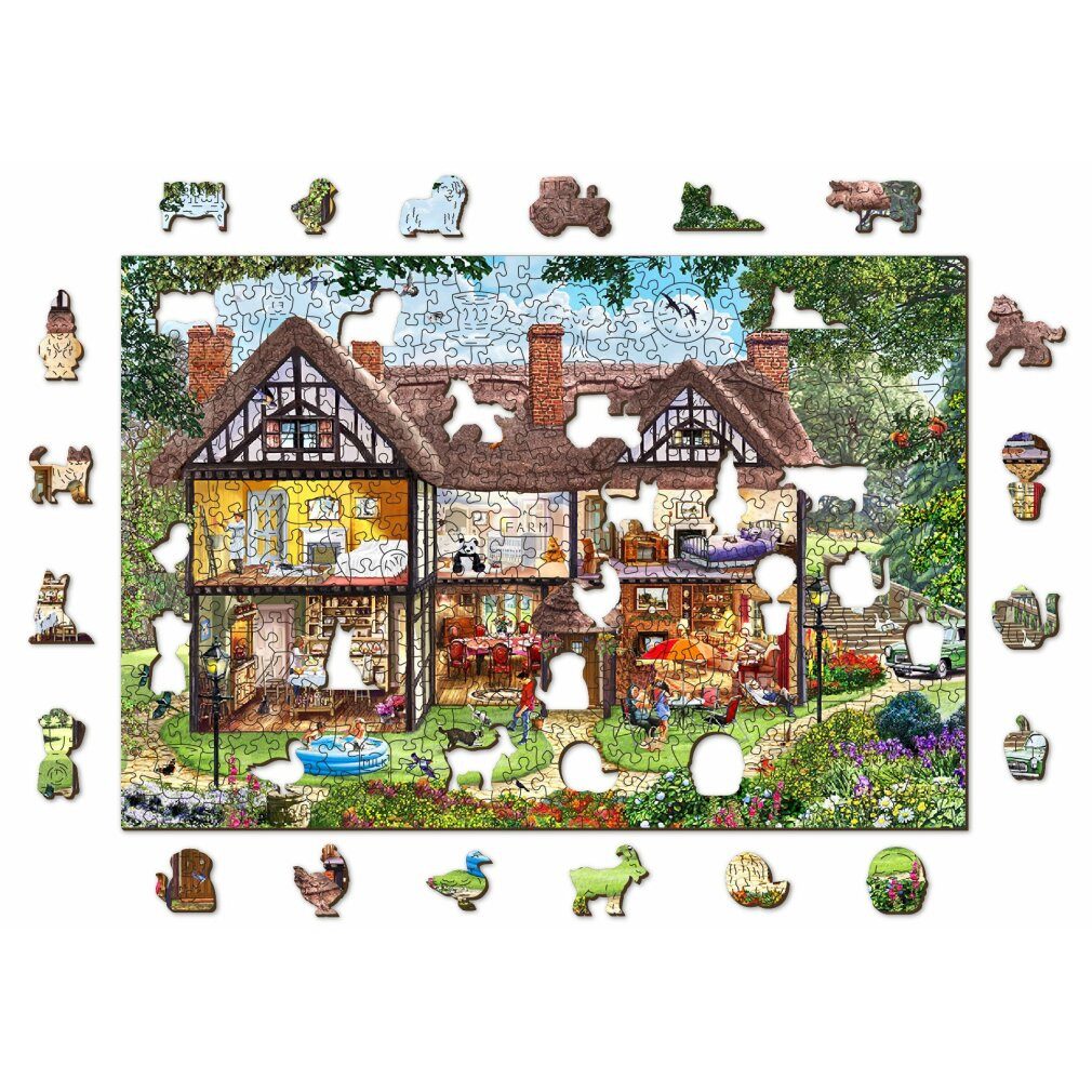 Wooden City Puzzle Holzpuzzle Haus für die Sommersaison 2in1, 505 Teile EKO, Puzzleteile