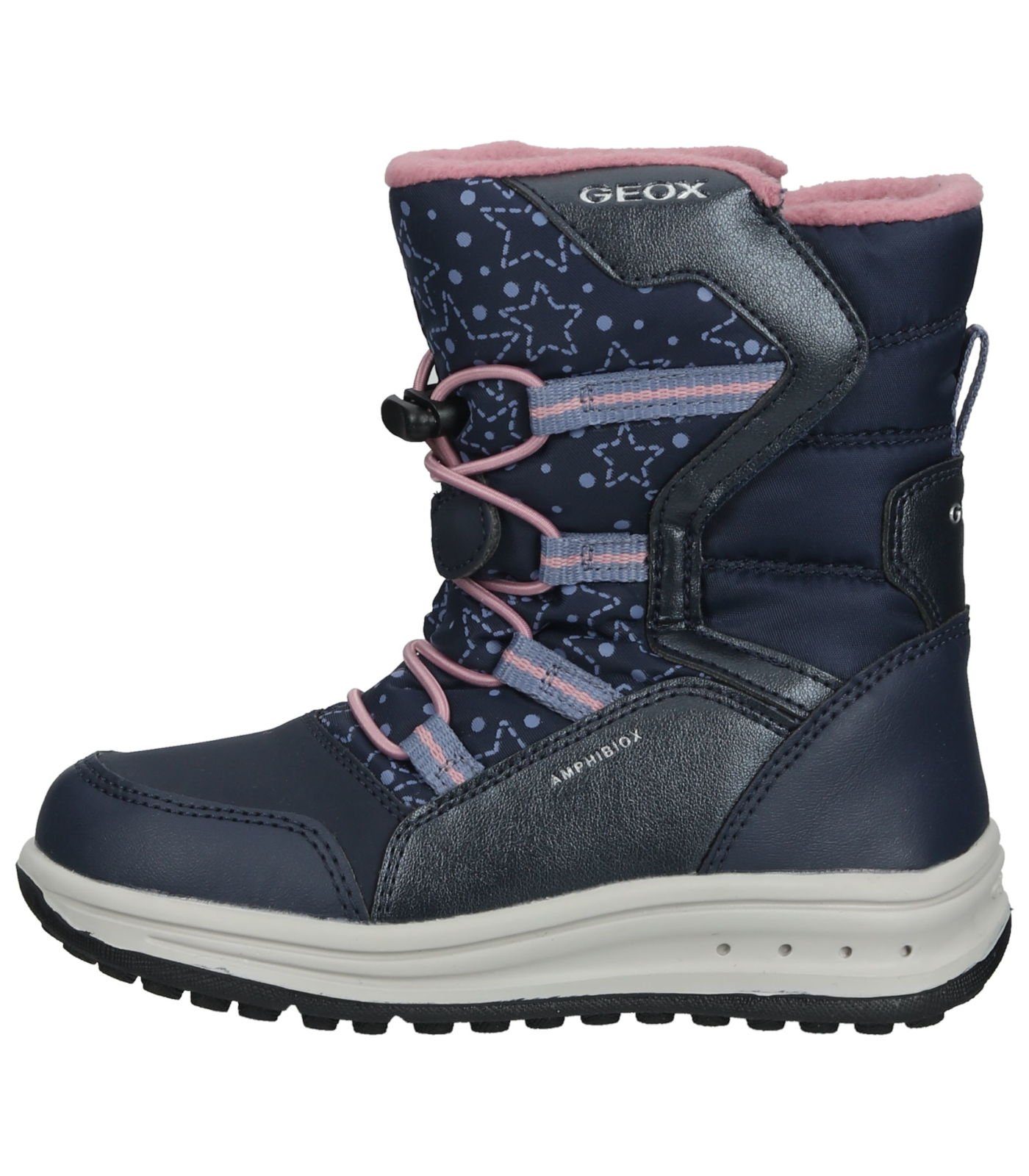 Geox Pink Stiefel Navy Lederimitat/Textil Winterstiefel