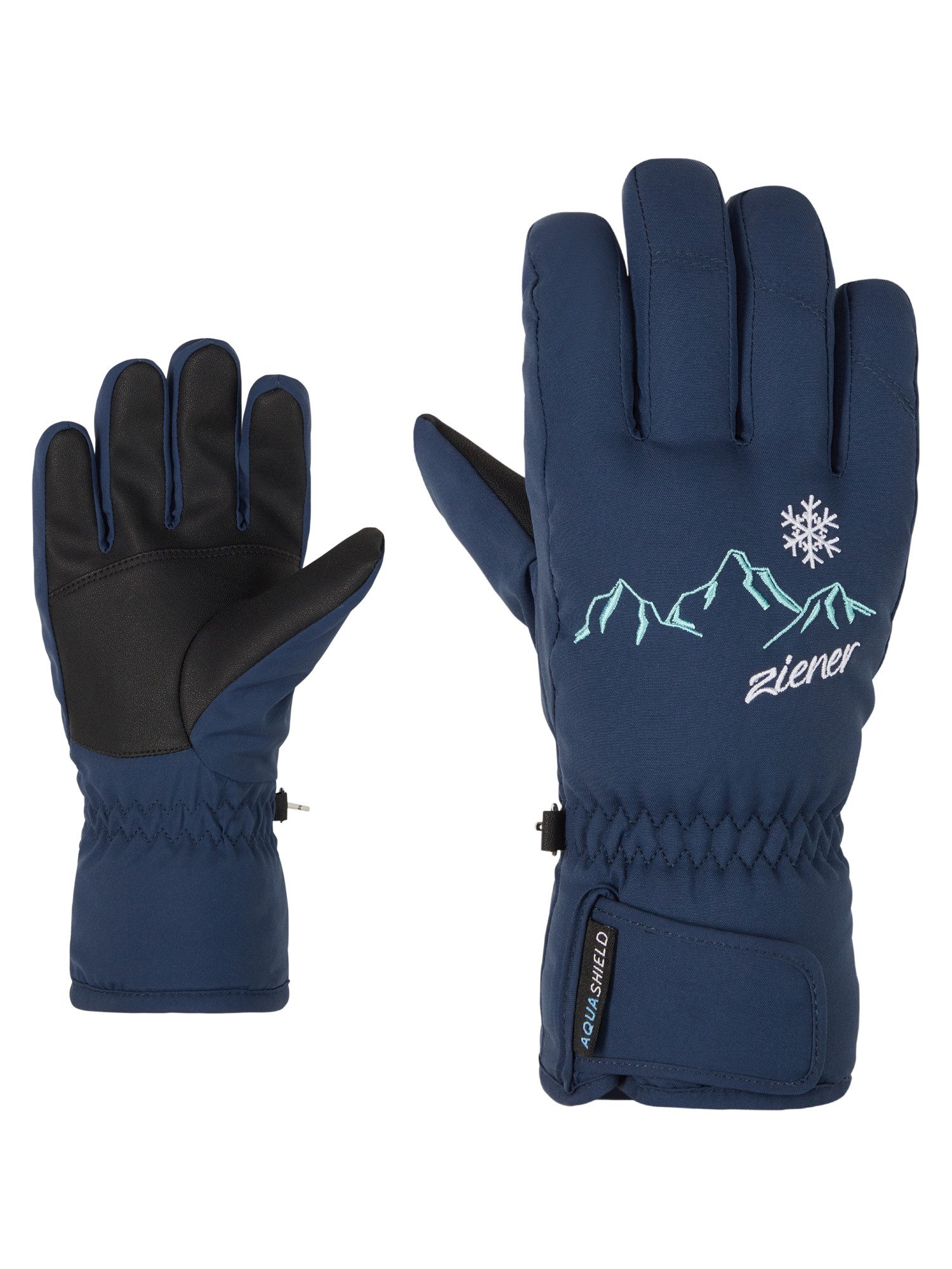 Ziener Skihandschuhe LAILLA-Z AQUASHIELD® MÄDCHEN wasserdicht, winddicht, atmungsaktiv, warm, bestickt