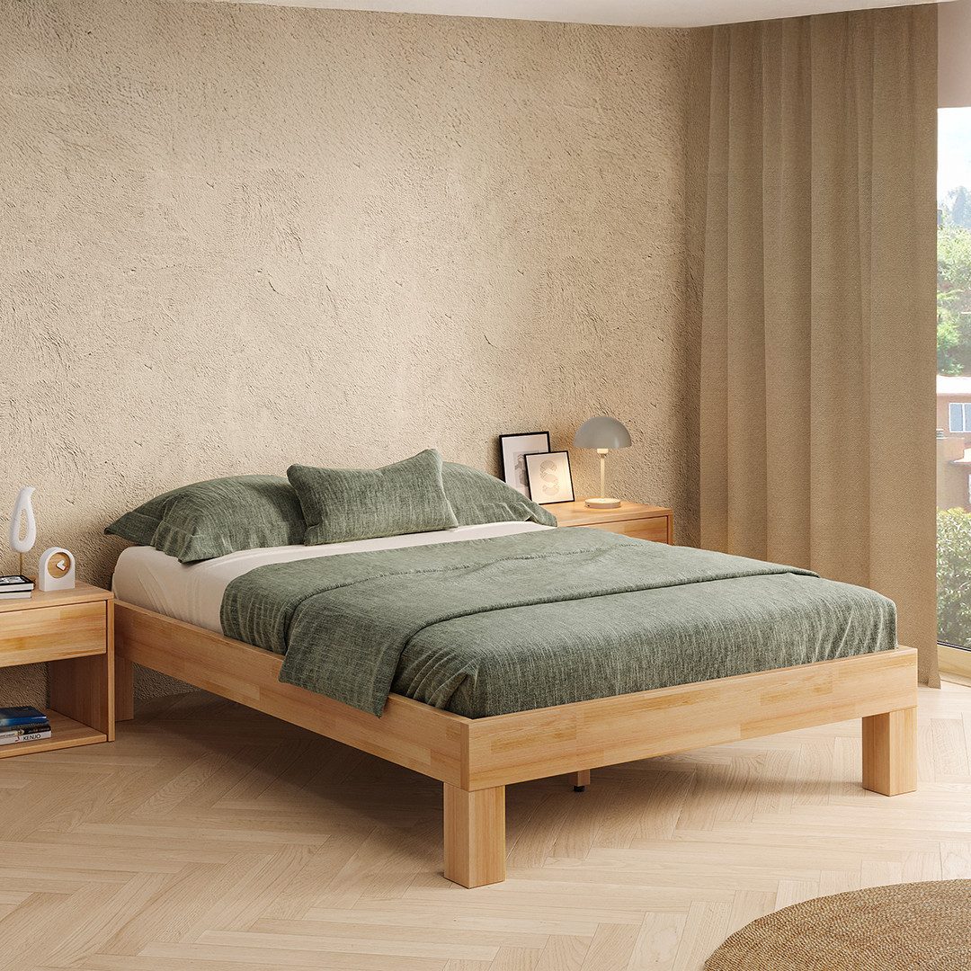 skølm. Bettgestell Floki (Massivholzbett, auch verfügbar in 90x200, 120x200 günstig online kaufen