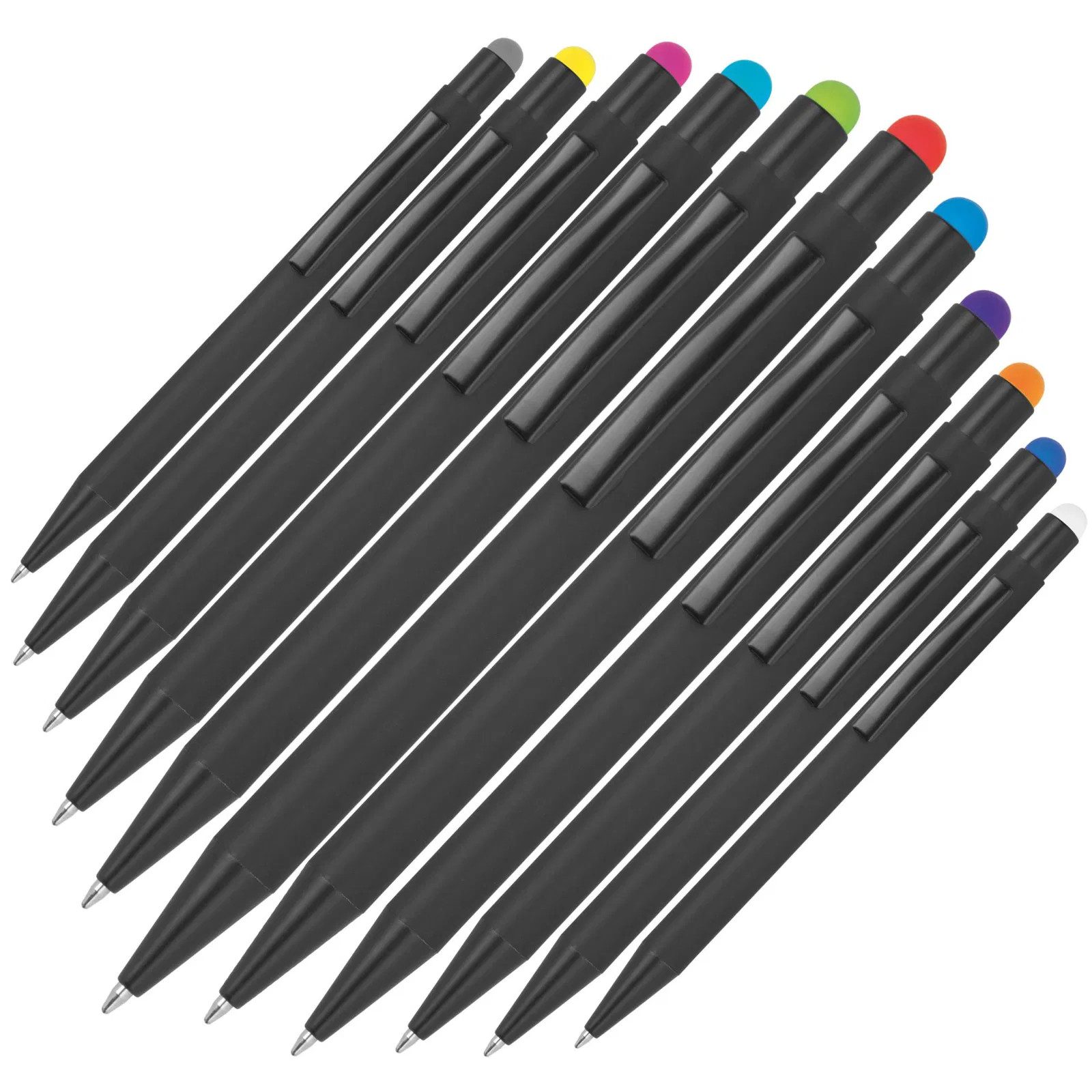 Easy Gifts Kugelschreiber 11x Touchpen Kugelschreiber / aus Metall / 11 Stylusfarben