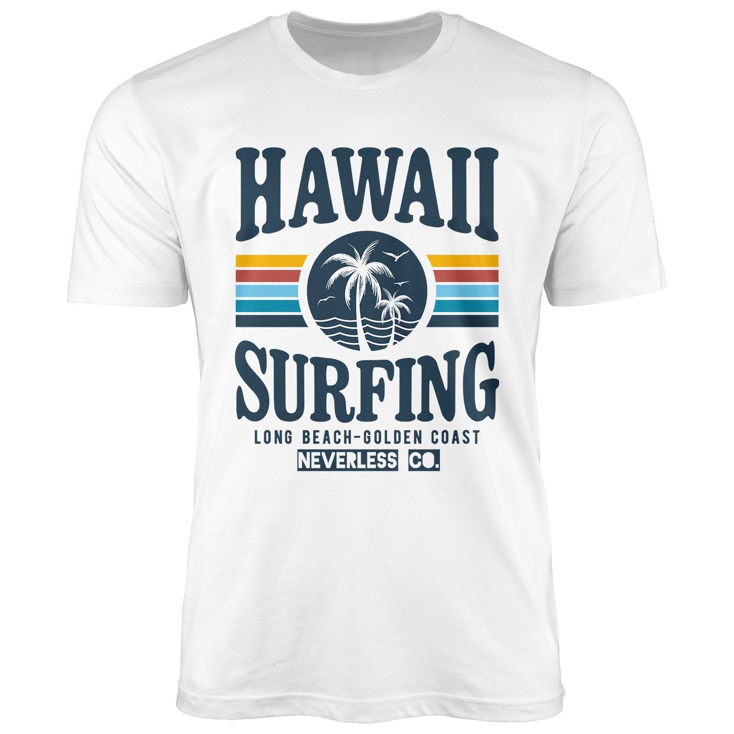 Neverless Print-Shirt Herren T-Shirt Hawaii Surfing günstig online kaufen