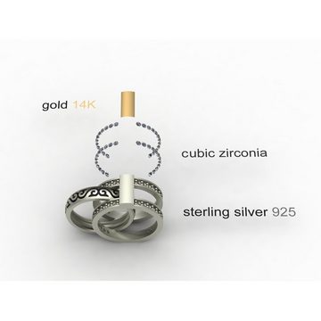 OSTSEE-SCHMUCK Silberring - Sunny Exklusiv - Silber 925/000 & Gold 585/000 - (1-tlg)