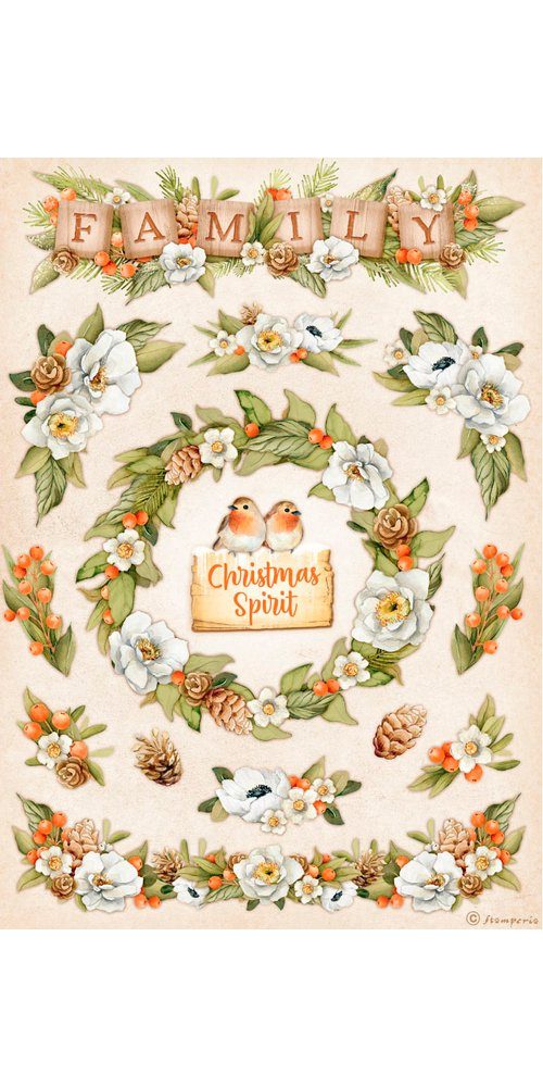 Stamperia Seidenpapier Winter Valley - Christmas Spirit, DIN A4