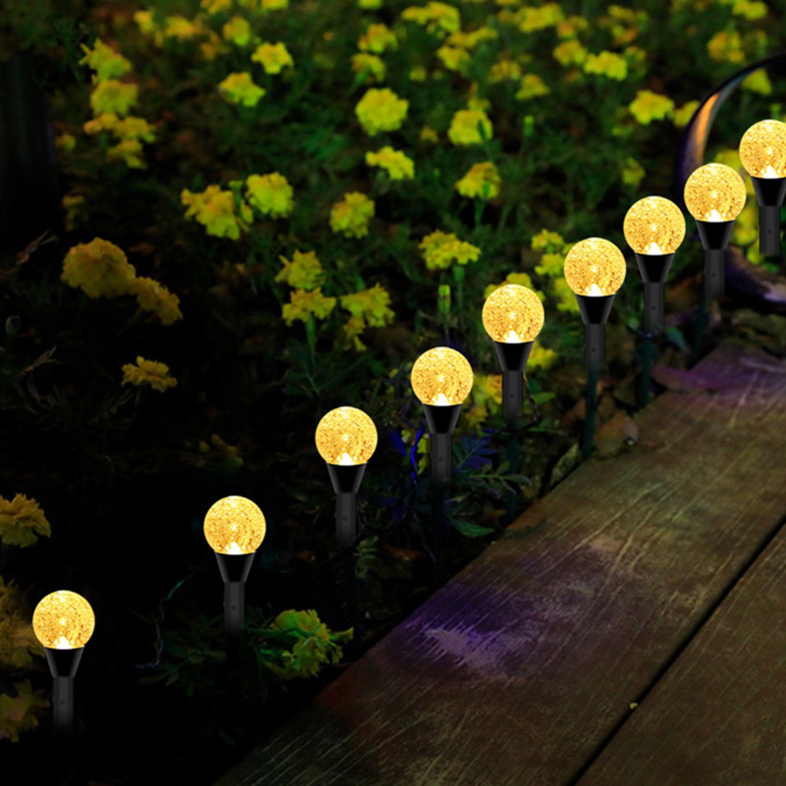 draußen, Leuchten Gartenleuchte 20LED Deko Solar Garten als Garten LED Tageslichtweiß Solarlampen,Wasserdichte wechselbar, Rutaqian