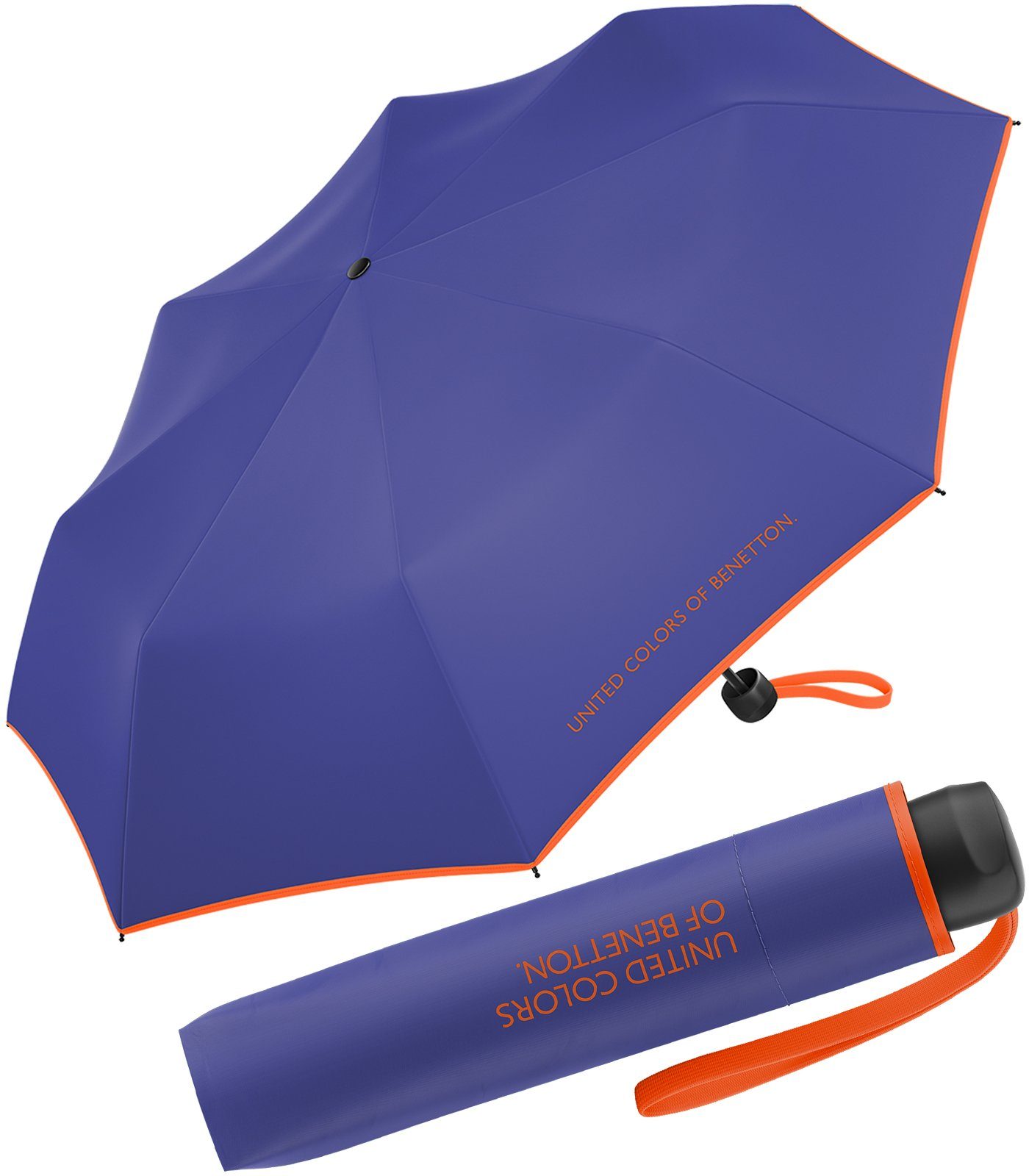 - mit lila-orange 2023 kontrastreichem Saum of Super United Colors HW Benetton Modefarben leuchtende Mini Taschenregenschirm violet, ultra