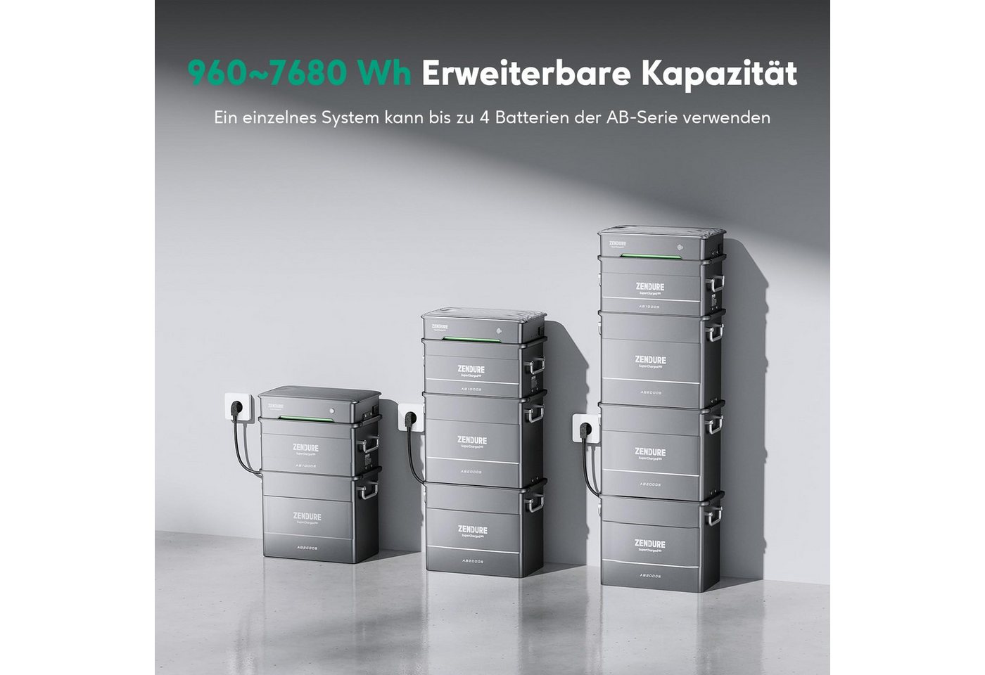 Thumbnail - ZENDURE SuperCharged Balkonkraftwerk AB2000S 1920Wh LiFePO4, Speicher für SolarFlow Balkonkraftwerk, 1200W Solar Eingang...