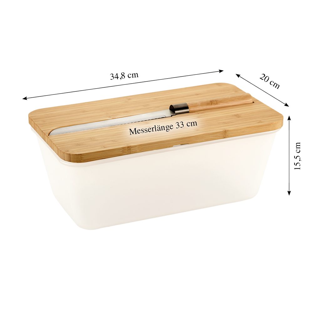 KESPER® Brotkasten Brotbox mit Messer, Melamin, (Set, 3-tlg), inkl. integriertem Brotmesser