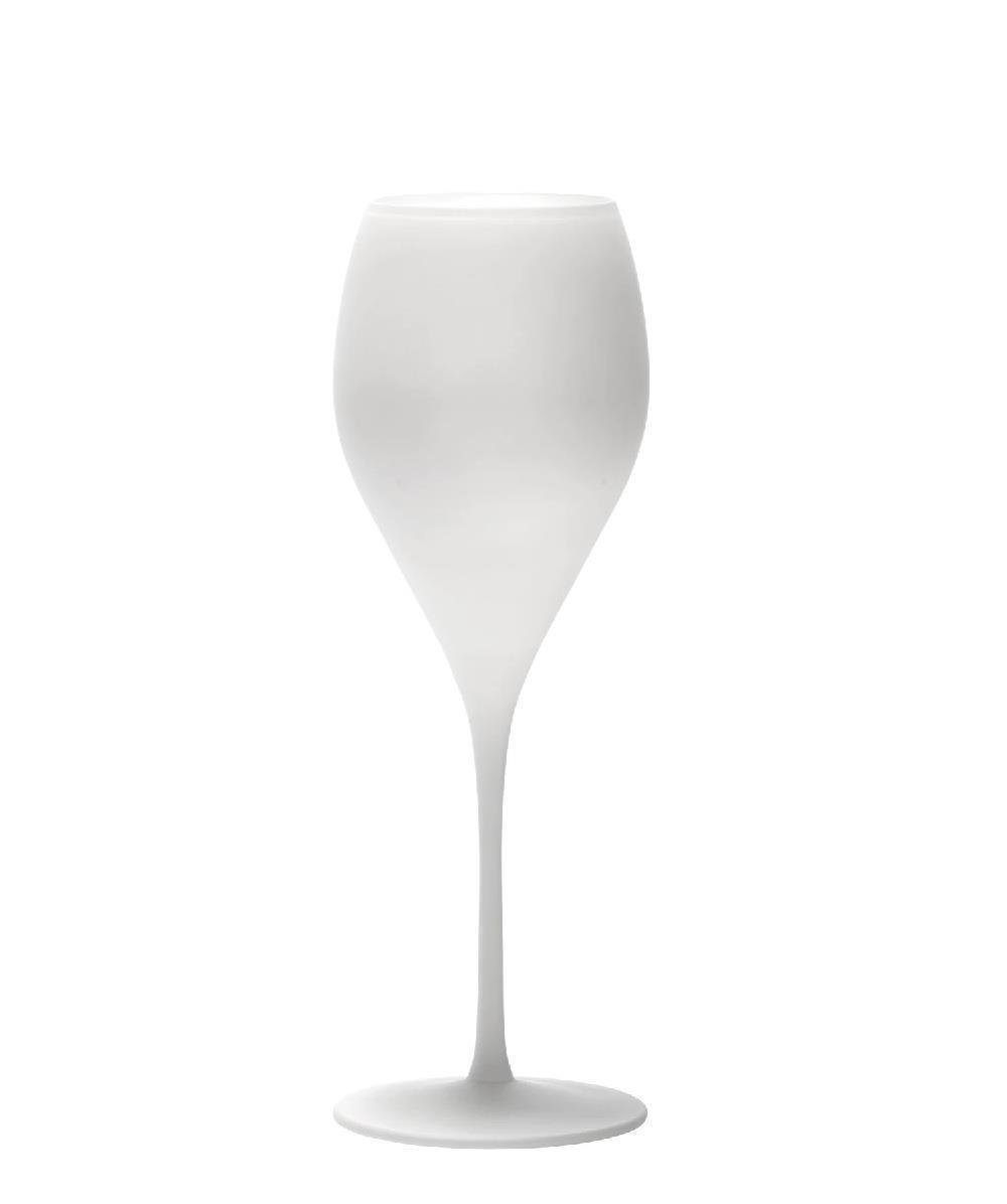 Stölzle Sektglas Stölzle Lausitz Prestige matt-weiß Champagnerkelch 6er Set, Kristallglas
