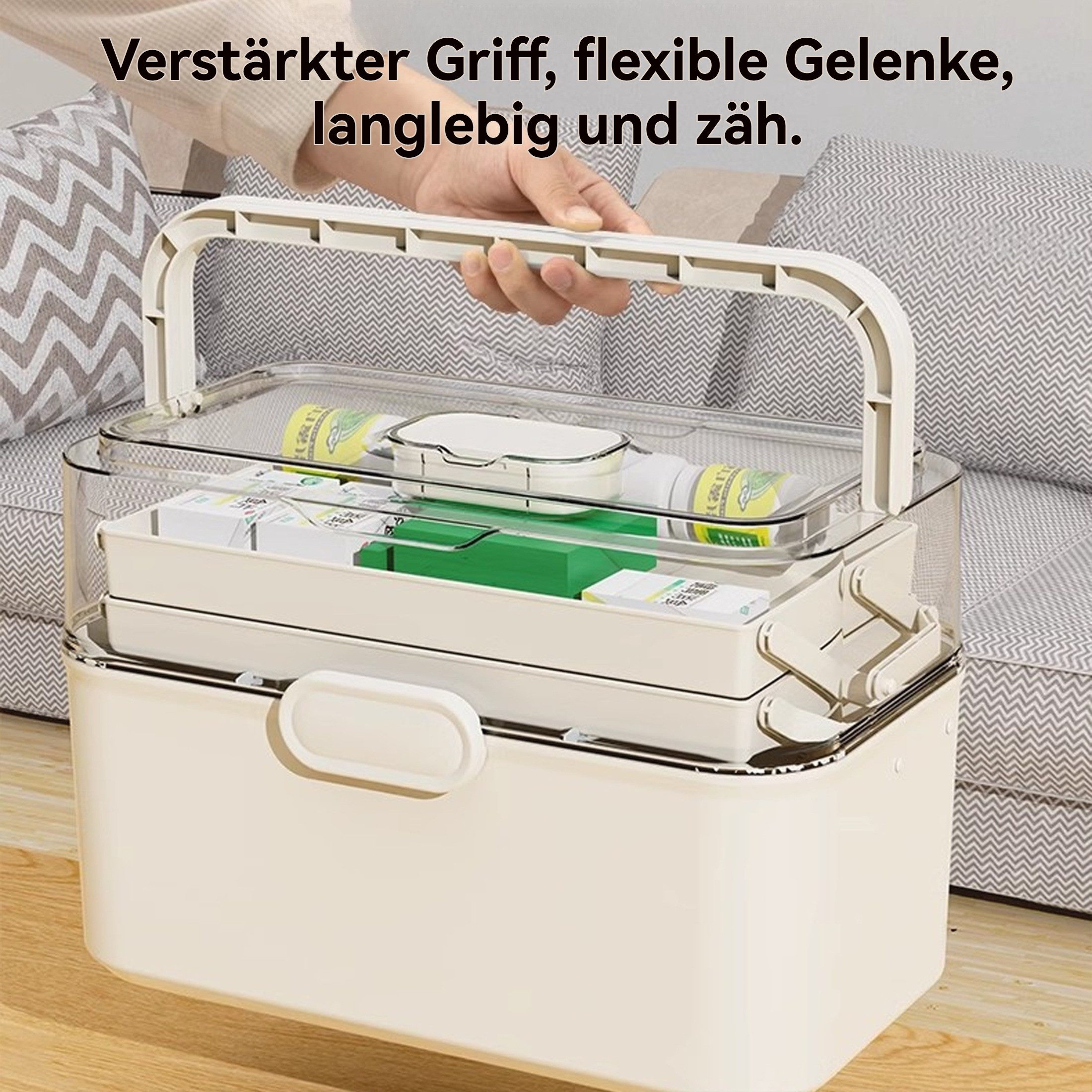 Masbekte Aufbewahrungsbox Medikamenten Aufbewahrung, 3 Schichten günstig online kaufen