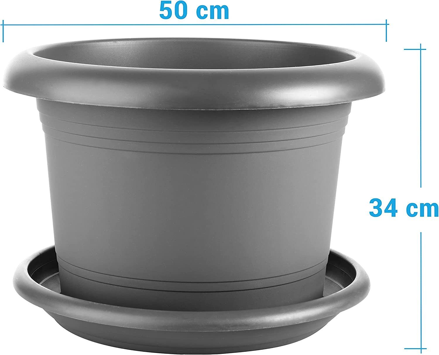 Bloempot E&K antraciet 50 cm kopen? | Bloemen, planten & potten