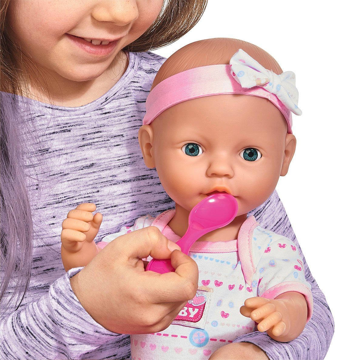 SIMBA Baby Doll New Born Baby, with pink accessories