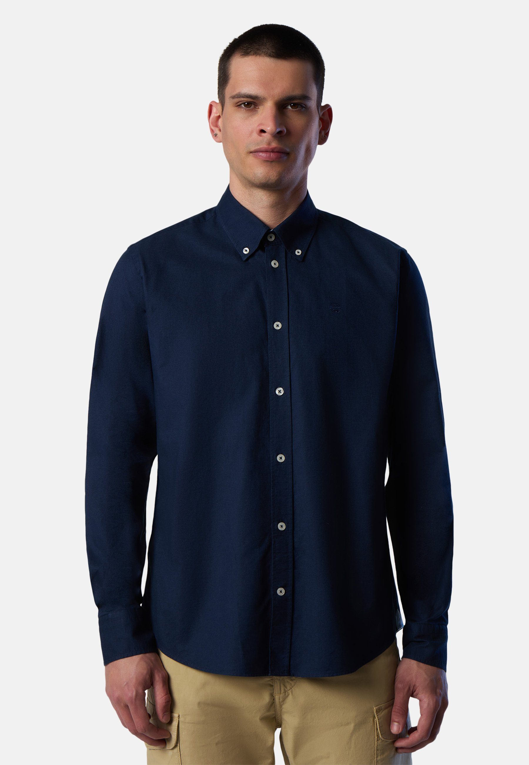 North Sails T-Shirt Baumwoll-Shirt mit klassischem Design DARK BLUE