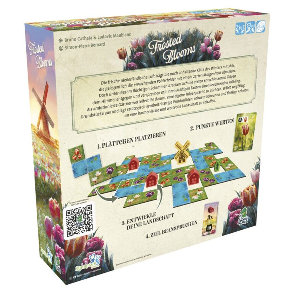 JoeKas World Spiel Frosted Blooms (DE) Brettspiel Legespiel Blumen, Familienspiel Gelegenheitsspieler Plättchenlegen Legespiel