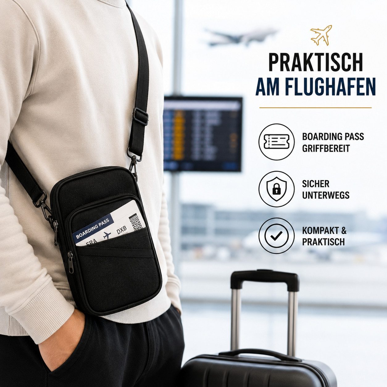 FireMat Umhängetasche Crossbody Schultertasche mit RFID-Schutz, Feuerfest & Wasserfest
