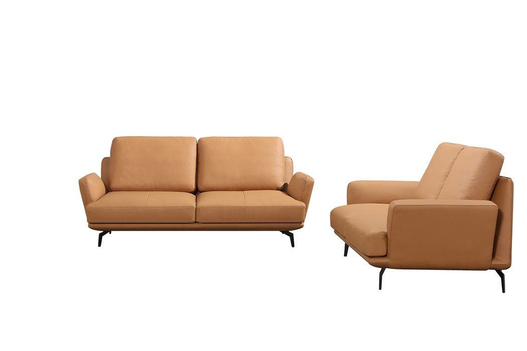 Garnitur, Europe Ledersofa 3+2 in Beige Sitzer Sofa Made Sofagarnitur JVmoebel Wohnlandschaft Couch