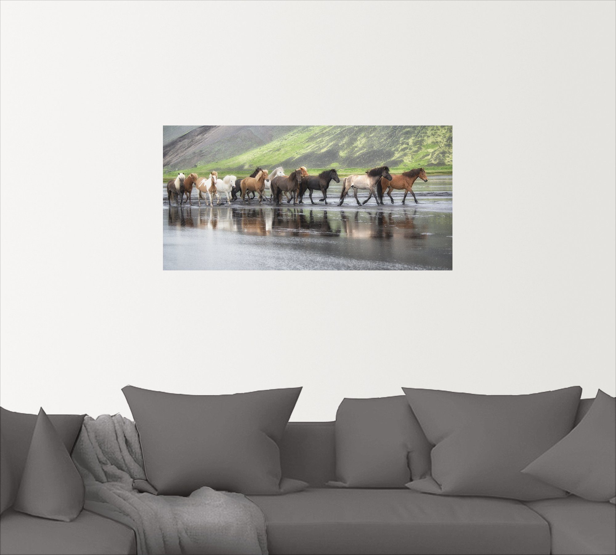 Artland Wandbild Isländische Pferde XIV, oder Wandaufkleber Alubild, Leinwandbild, Poster St), versch. Haustiere in Größen (1 als