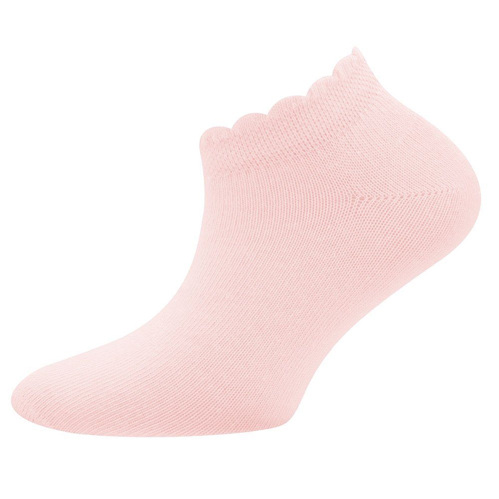 (6-Paar) rosa-beige Mäusezähnchenrand Socken Socken Ewers