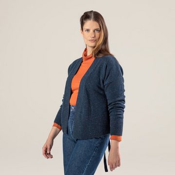 LIVING CRAFTS Strickjacke PACITA Offenes Design ohne Knöpfe, mit fein gestricktem Gürtel und Gürt...