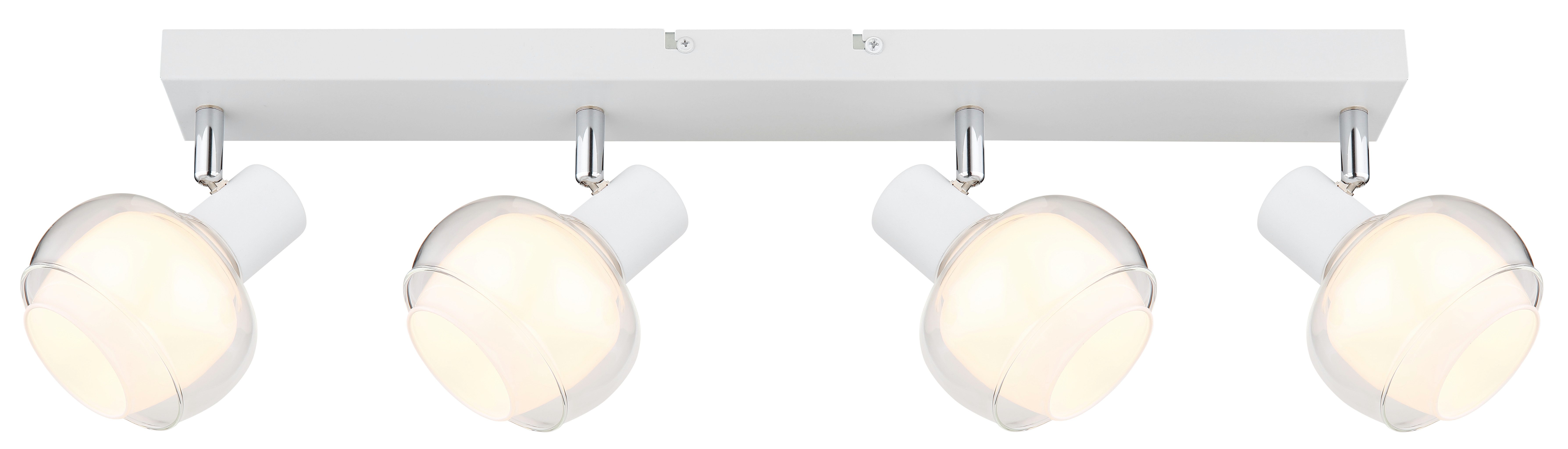 GLOBO LIGHTING Deckenstrahler TOKKI, ohne Leuchtmittel, Deckenspot/weiß/Glas klar/Glas opal/Flur/Wohnzimmer