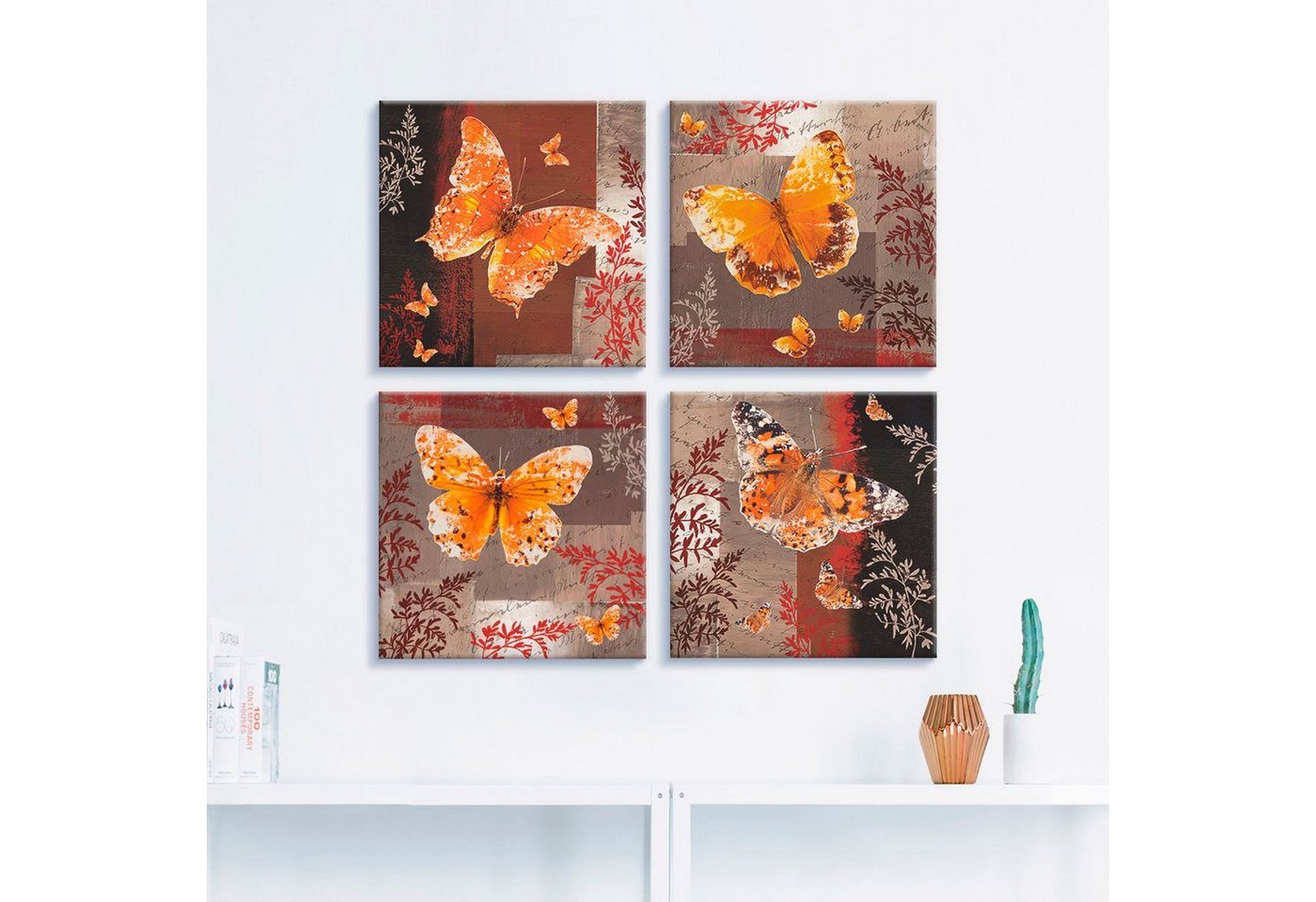 Artland Leinwandbild »Schmetterling 1-4«, Insekten (4 Stück)-HomeTrends