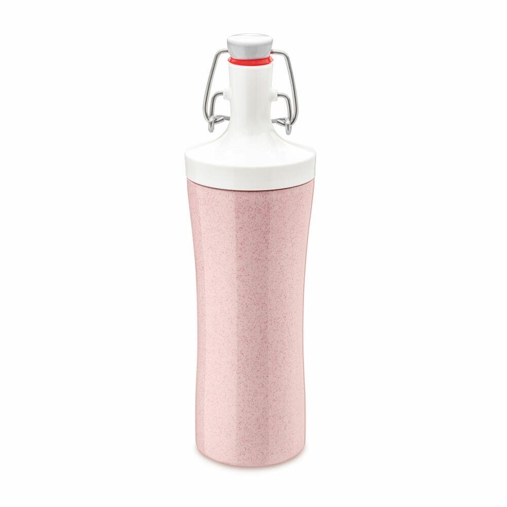 KOZIOL Trinkflasche Plopp To Go Organic Pink Cotton White