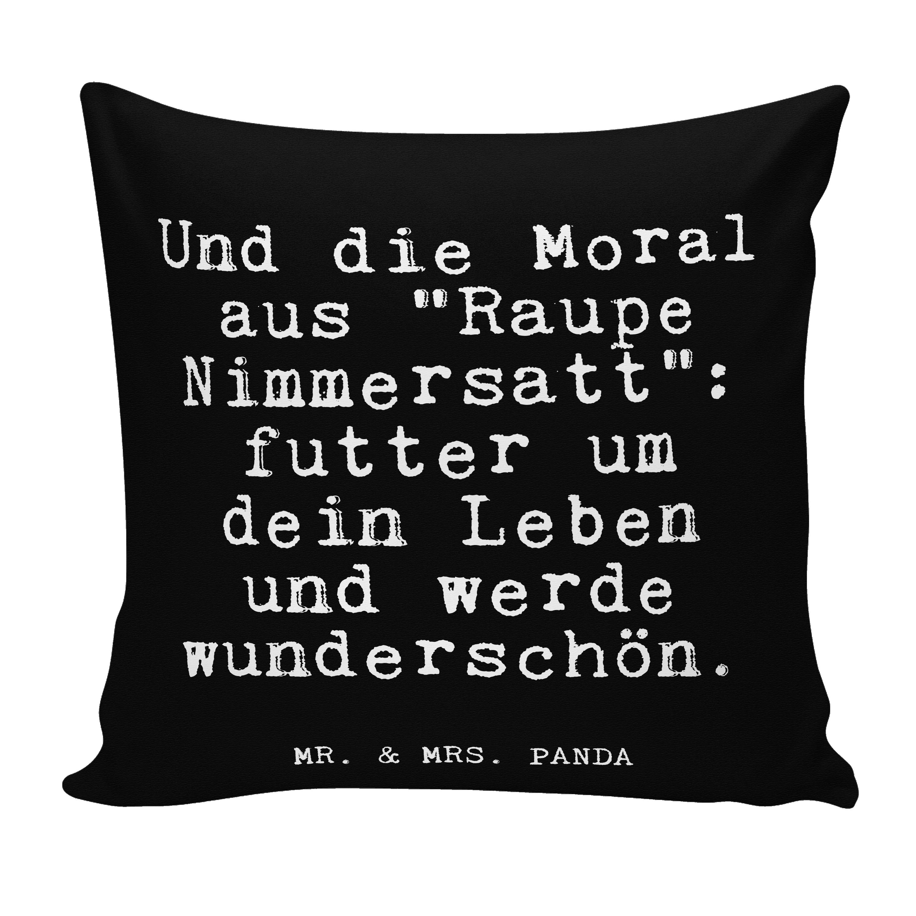 Mr. & Mrs. Panda Dekokissen Und die Moral aus... - Schwarz - Geschenk, schlauer Spruch, Glizer Sp