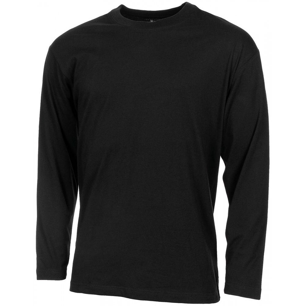 MFH Langarmshirt US Shirt, langarm, schwarz, 170 g/m² - XXXL (1-tlg)