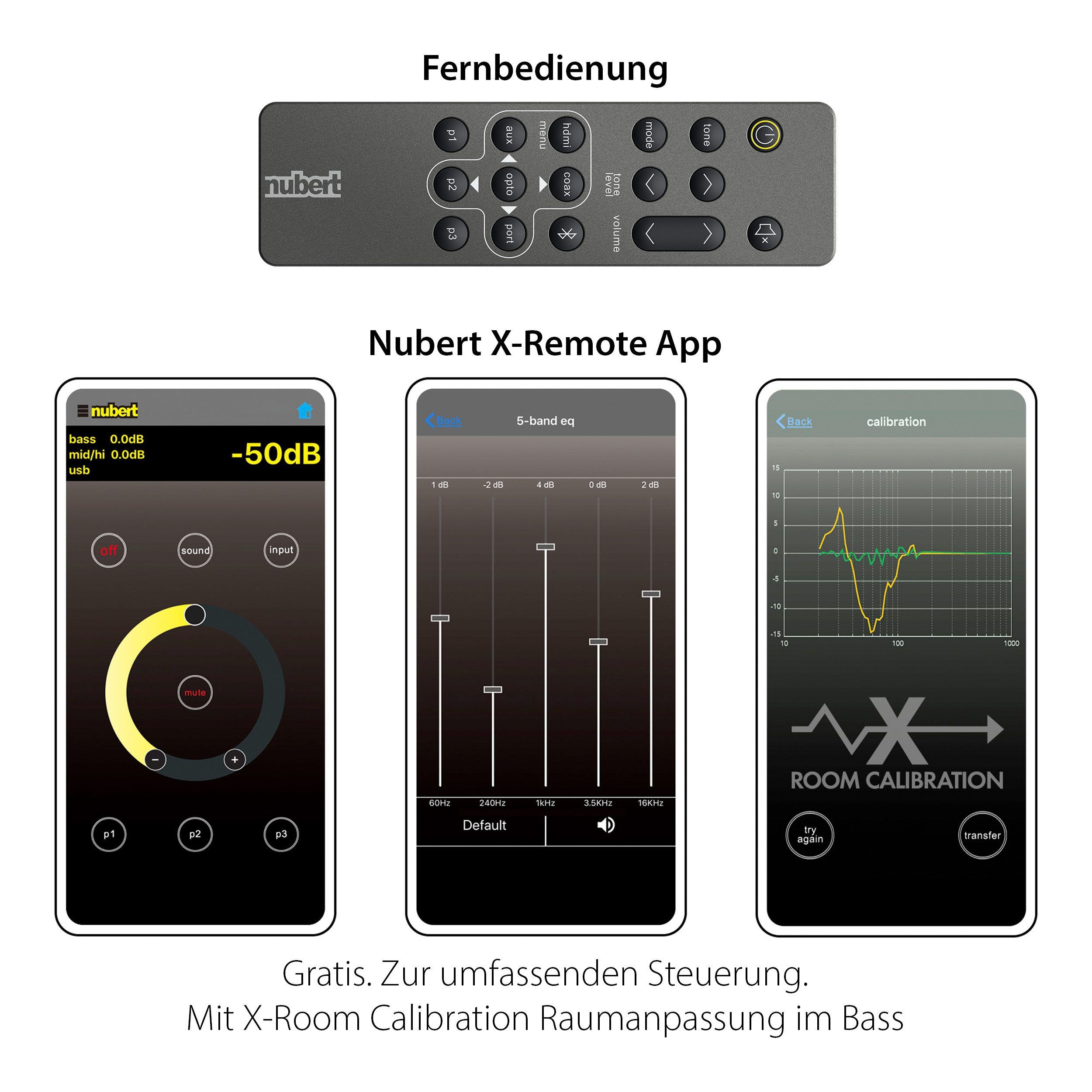 Nubert 7.1.4, X-Room Calibration) nuXinema preAV Weiß Voice+, (Dolby Vorverstärker Atmos