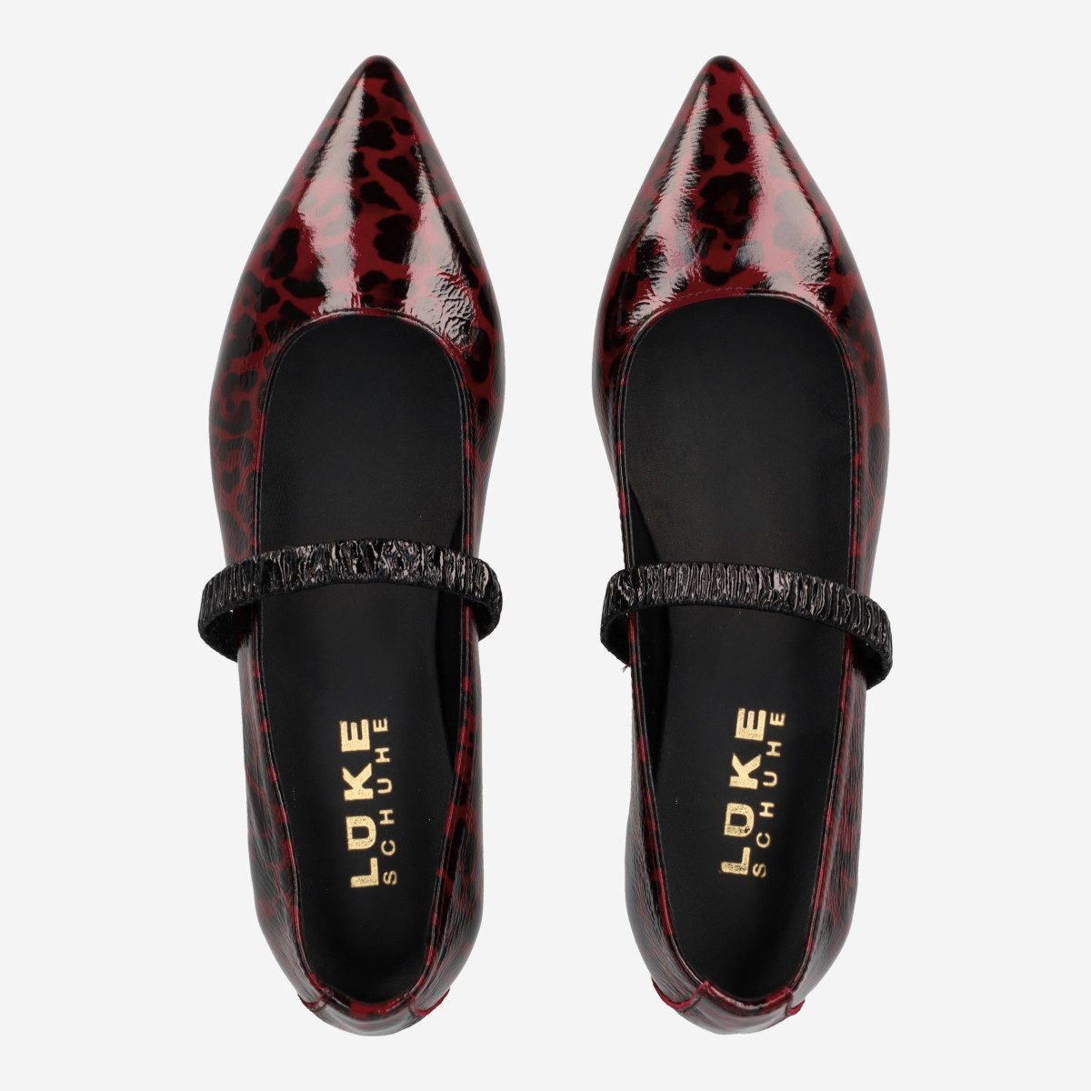 Lüke Schuhe Lüke Schuhe FAMMA AMARENA, Ballerina, Rot, Leo-Look, Damen Ballerina
