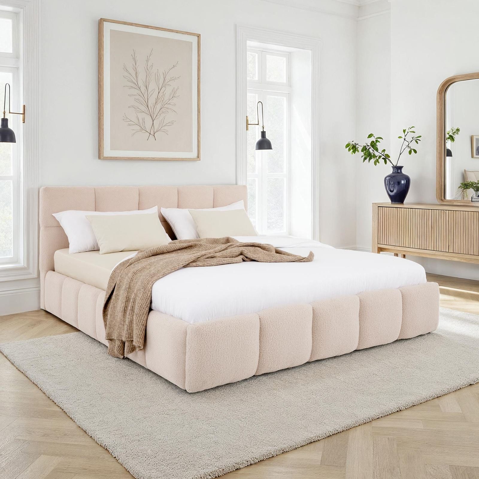 IDIMEX Polsterbett CLOUDY, 180x200 cm inkl. Lattenrost gepolstert mit Boucl günstig online kaufen