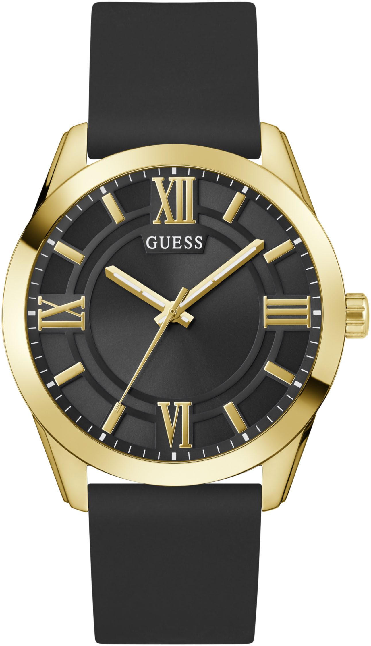 Guess Quarzuhr ELLIOT GW0894G2, Armbanduhr, Herrenuhr, Silikonarmband, analog