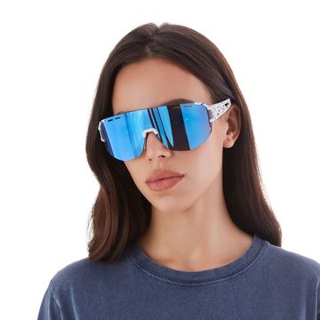 YEAZ Sportbrille SUNGLOW sport-sonnenbrille weiß/blau, Sport-Sonnenbrille
