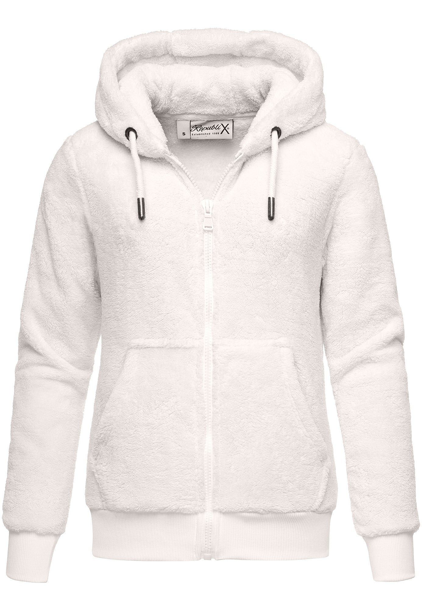 REPUBLIX Sweatjacke JANIE Damen Teddy Sweatjacke Plüsch Hoodie Pullover Zipper Jacke