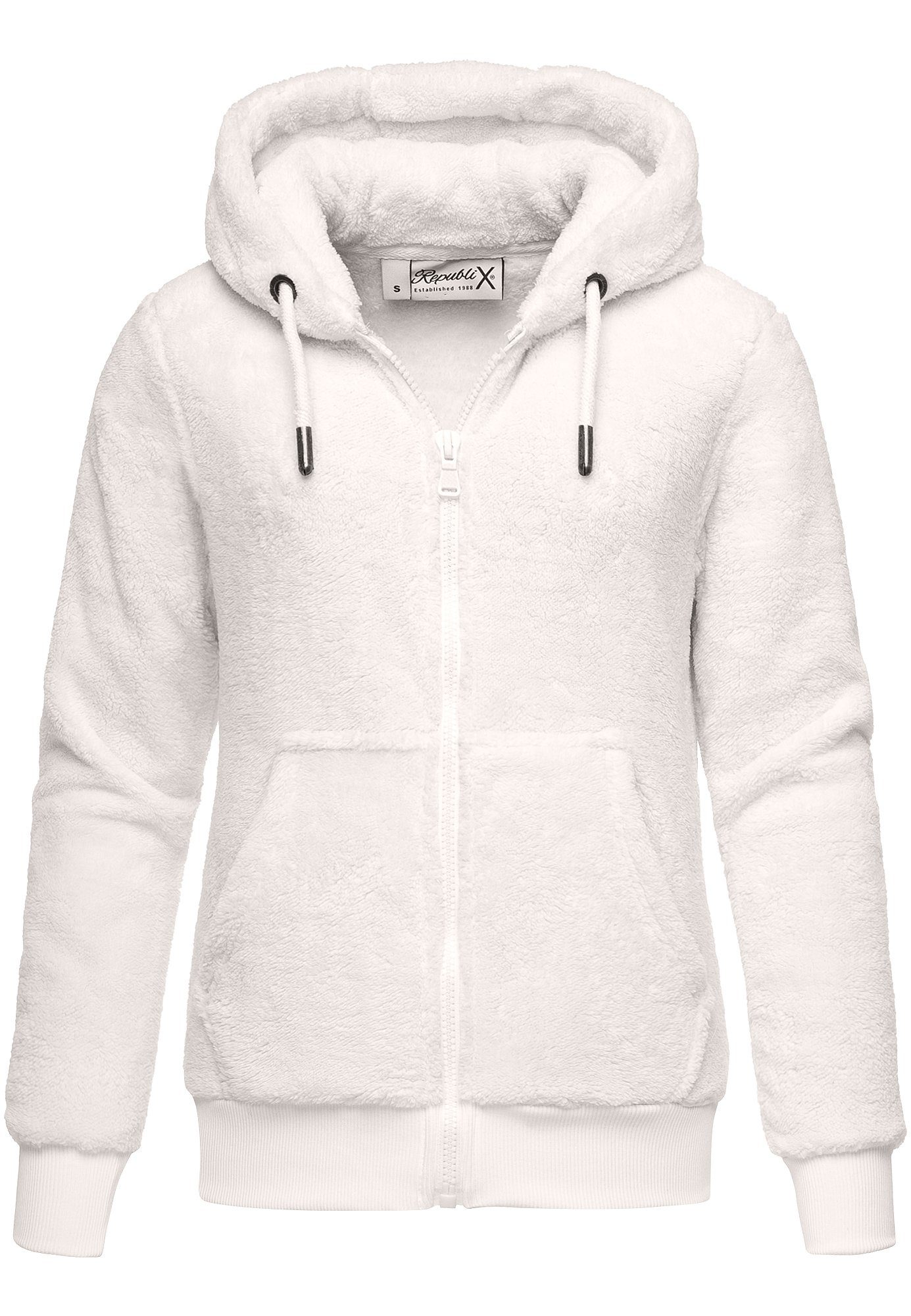 REPUBLIX Sweatjacke JANIE Damen Teddy Sweatjacke Plüsch Hoodie Pullover Zip günstig online kaufen