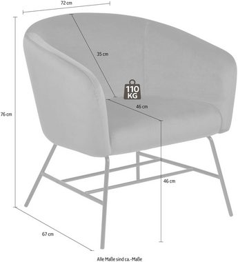 ACTONA GROUP Loungesessel Roger, in verschiedenen Bezugsqualitäten und Farbvarianten, Sitzhöhe 46 cm