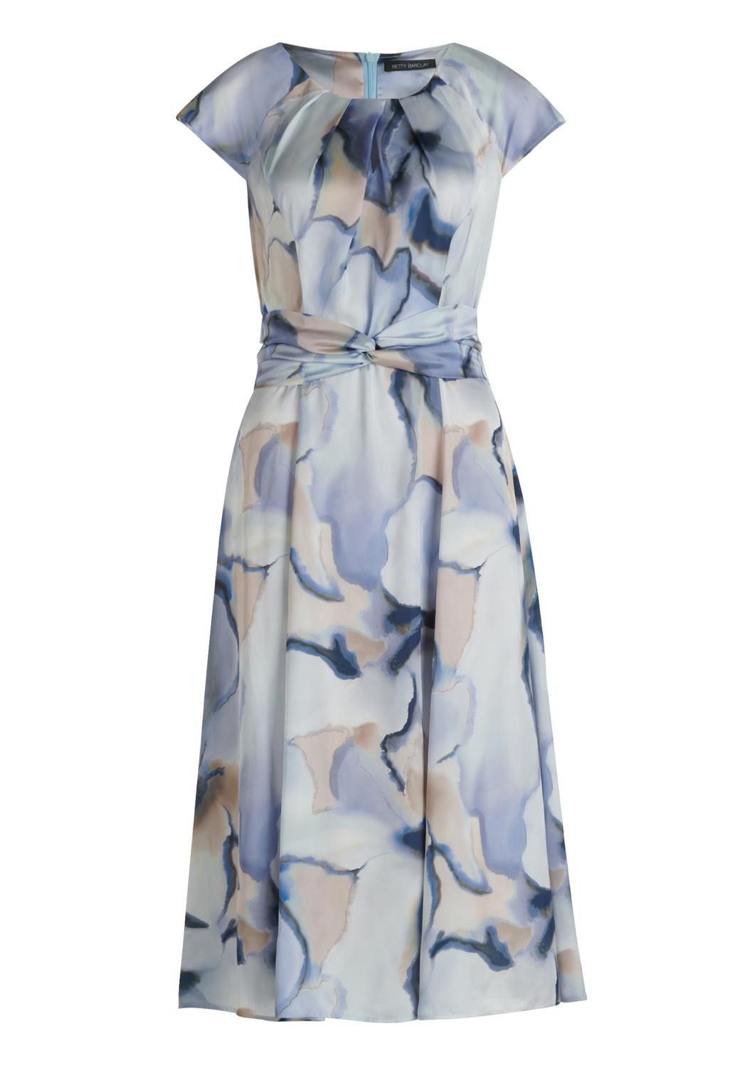 Betty Barclay Sommerkleid Kleid Lang 1/2 Arm, Cream/Blue
