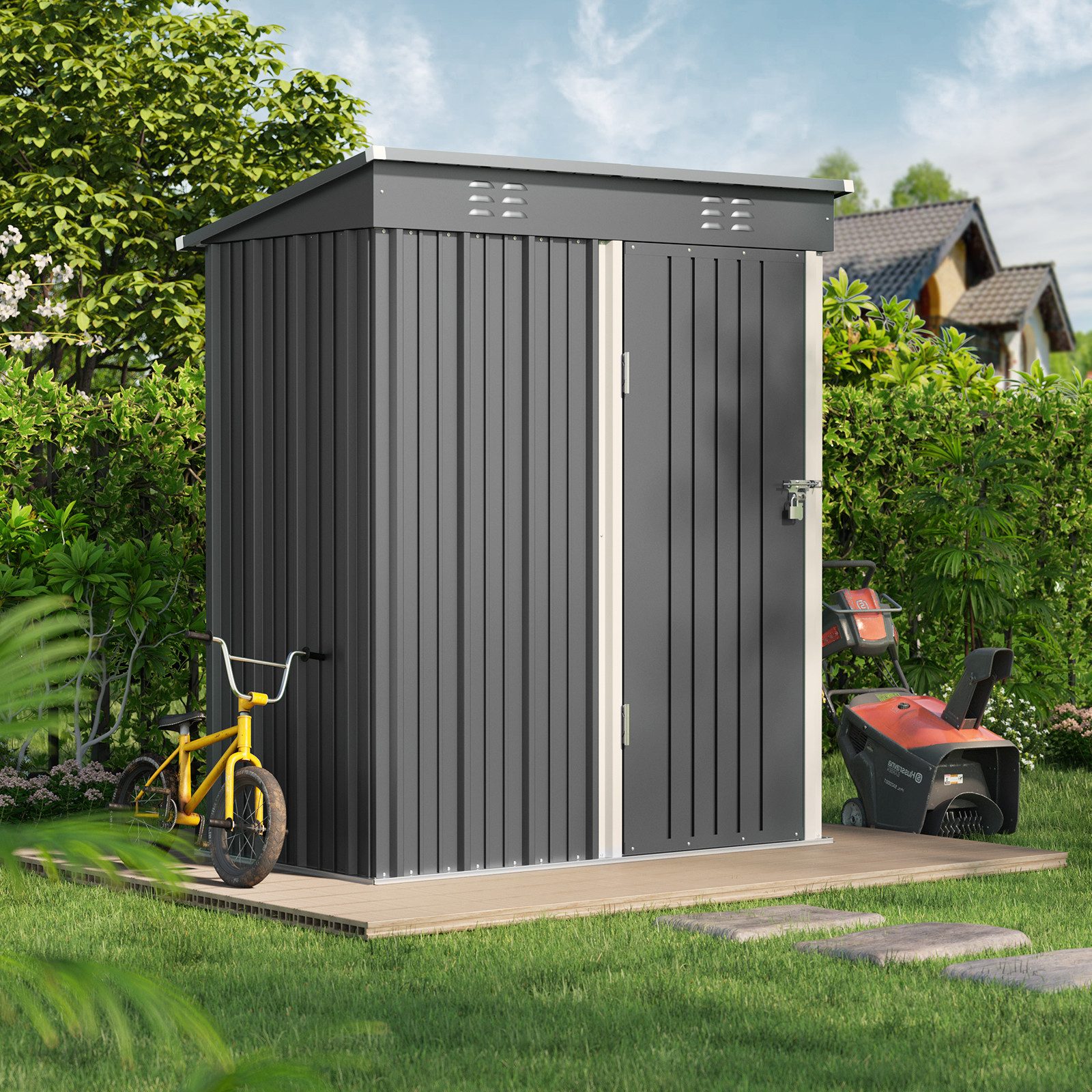 Bealife Gartenhaus Robuster Metall-Gartengeräteschuppen 180 x günstig online kaufen