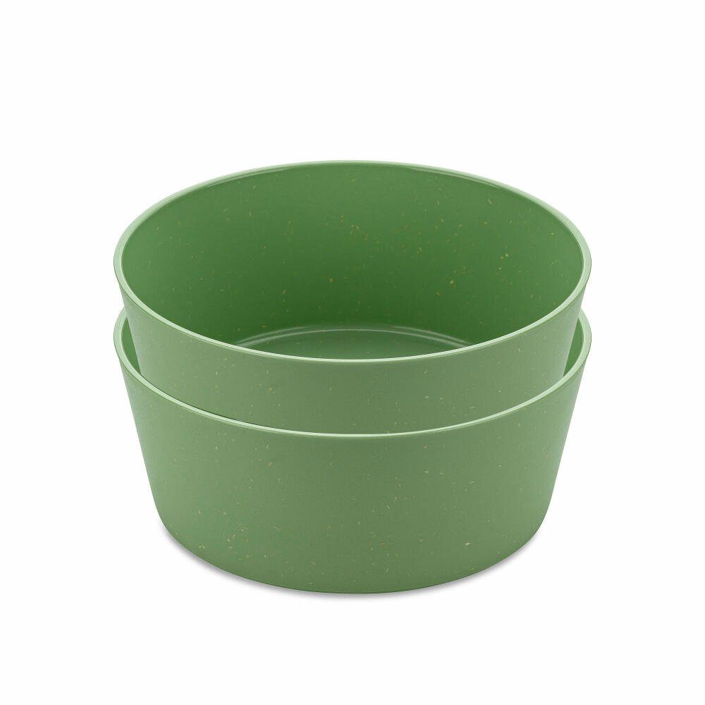 KOZIOL 400 Kunststoff-Holz-Mix, Connect Schale Green, ml, stapelbar Grün (Set, 2-tlg), Bowl Nature 2er-Set Leaf