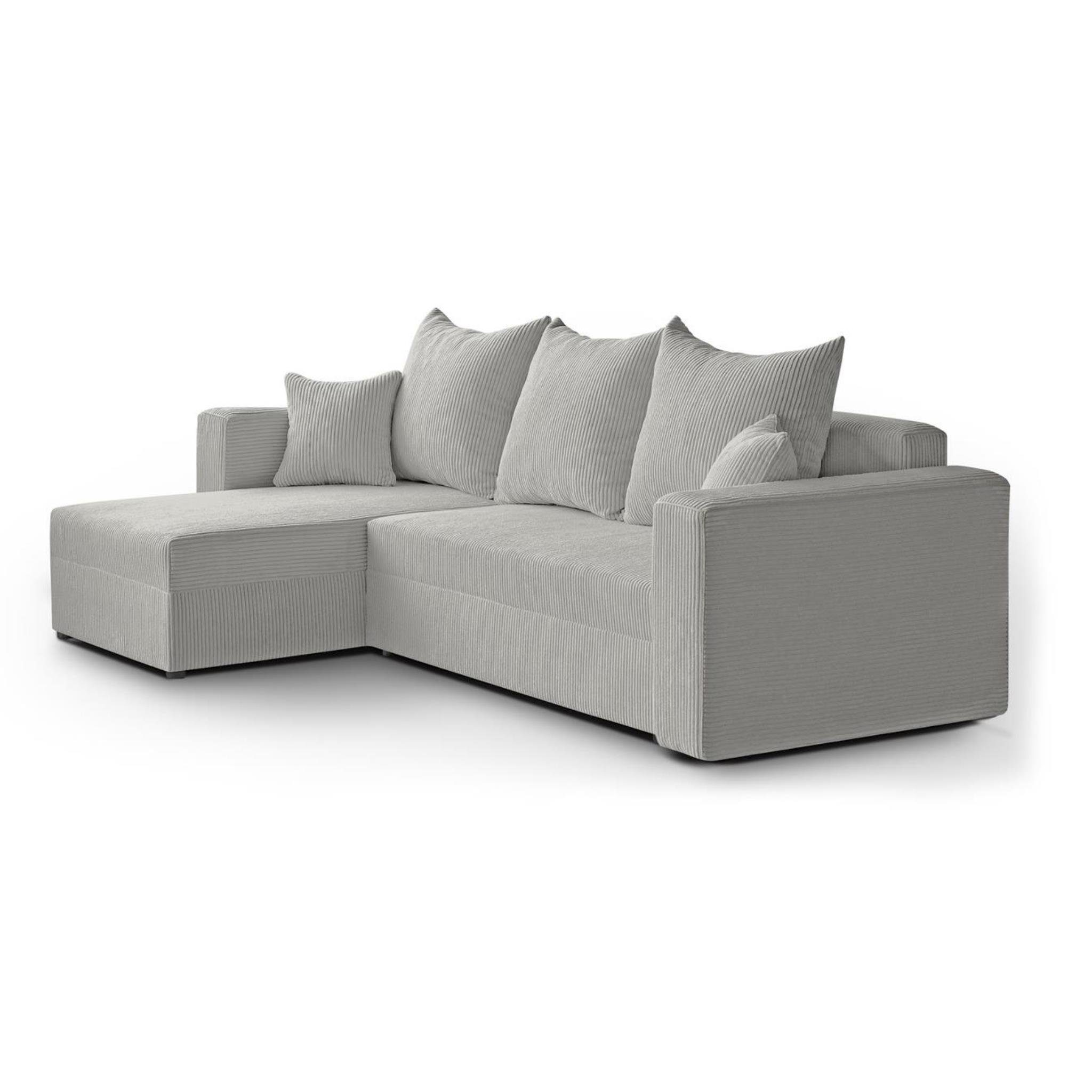 Bettkasten, Schlaffunktion, (poso L-förmiges aus stilvoll Beautysofa Hamlet, L-Form Schlafsofa, 100) Lounge-Ecke, universelle Sofa Cordstoff Ecksofa Beige Corner inkl.