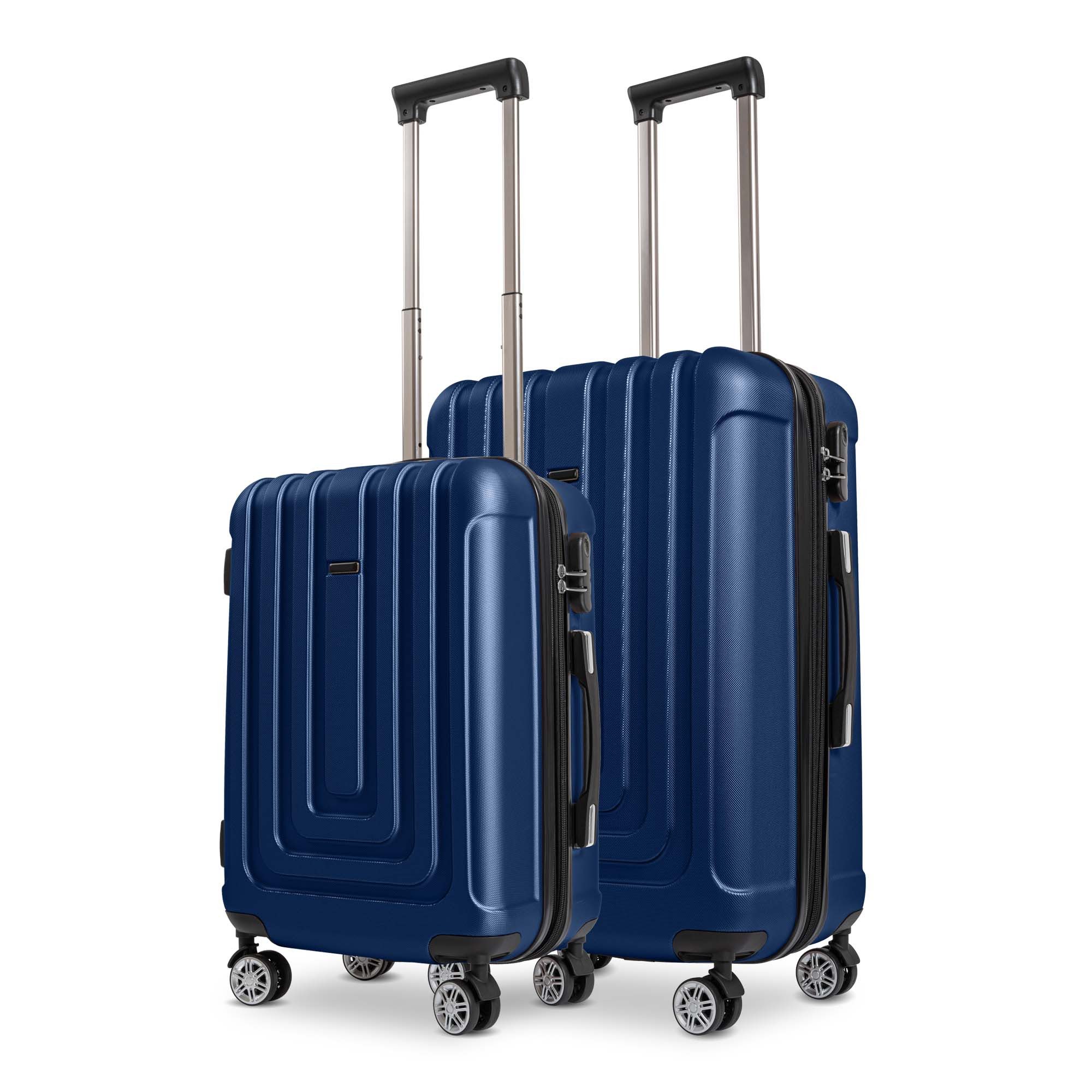 Sparsando Koffer SPARSET Checkin-Trolley(50cm) + große Koffer(67cm) Reisekoffer, 4 Rollen, Reisekoffer SET mit Alu-Rahmen, ABS & TSA Nummern-Schloss
