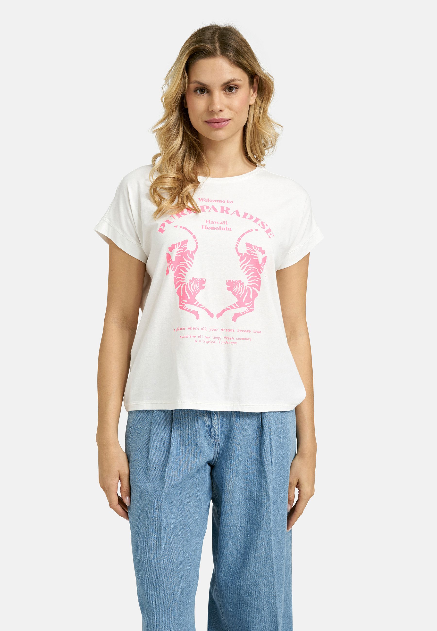 Milano Italy Rundhalsshirt mit überschnittener Schulter